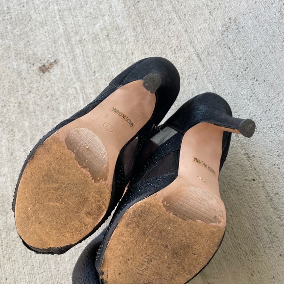 De Blossom Collection Glittery Heels Black High Bootie Shoes size 6.5 - Picture 7 of 12